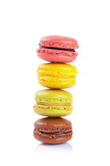 French macaroons on a white background