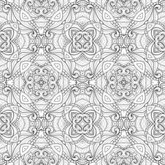 Vector Seamless Abstract Black and White Tribal Pattern