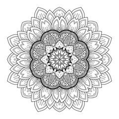 Vector Beautiful Deco Black Mandala