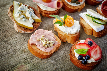 various bruschettas