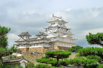 Obraz premium Himeji Castle side view in summer season
