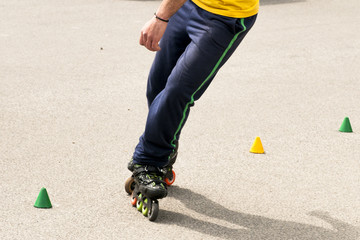 slalom with Inline skates