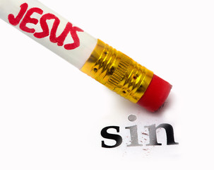 Jesus erases sin - obrazy, fototapety, plakaty