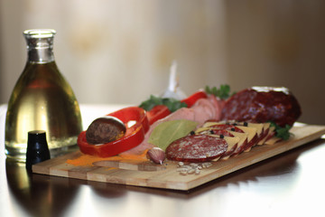 smoked sausage sliced green peppers