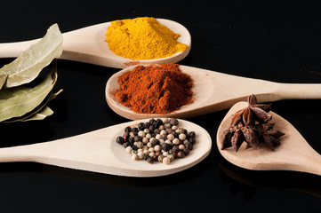 variety of spices and aromatic herbs