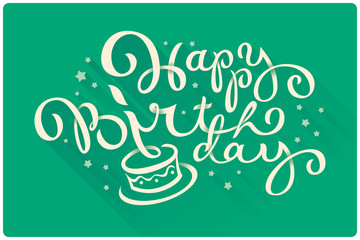 Calligraphic happy birthday greeting card