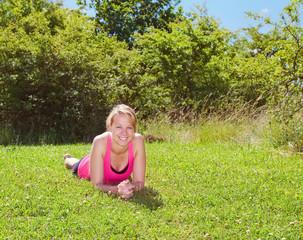 girl lying on a meadow