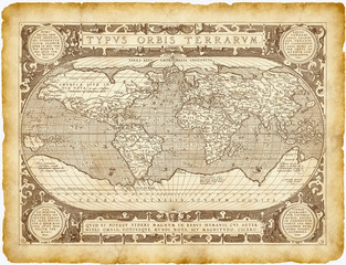 Historical World Map Parchment