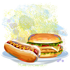 Hot dog and Burger