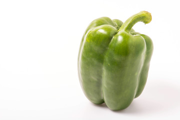 green sweet pepper isolated on white background