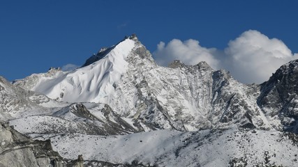 Fototapeta na wymiar Snow covered Mehra Peak