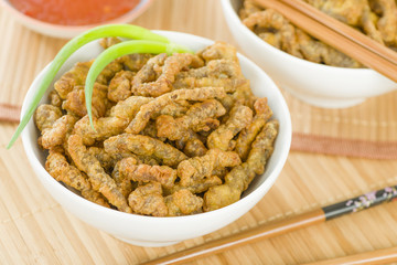 Crispy Beef - Oriental battered and deep-fried beef with sweet chilli and soya sauce.