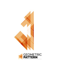 Geometric triangle mosaic pattern element isolated on white