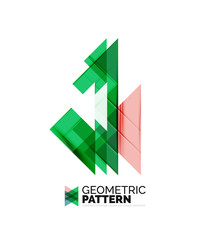 Geometric triangle mosaic pattern element isolated on white
