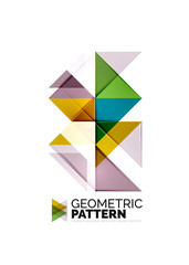 Geometric triangle mosaic pattern element isolated on white