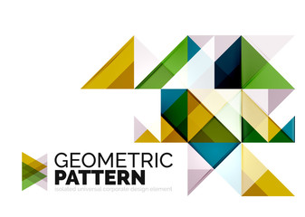 Geometric triangle mosaic pattern element isolated on white