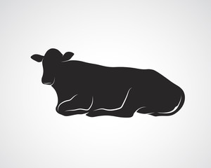 Vector image of cow on a white background.