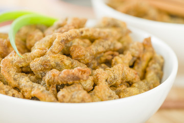 Crispy Beef - Oriental battered and deep-fried beef with sweet chilli sauce.