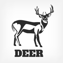 Vector deer black illustration