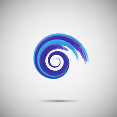 Blue wave logo template.  Sea surf  emblem symbol