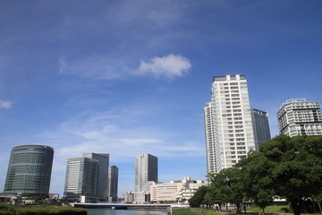 Fototapeta na wymiar high rise buildings in Yokohama, Japan
