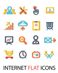 Internet flat set icons
