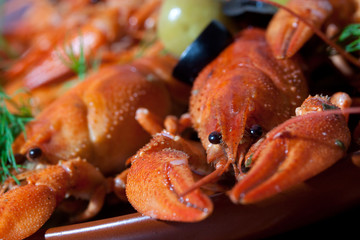 red boiled crawfish