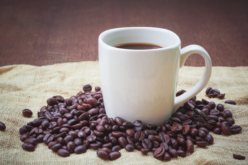 Coffee with filter effect retro vintage style