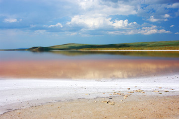 Coastal salty lake Koyashskoye