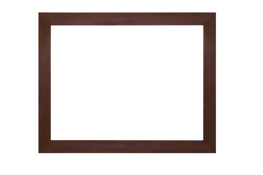 wooden frame on white background