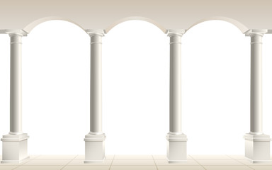 Fototapeta premium arch and columns on white