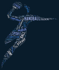 Handball pictogram on blue background