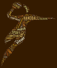 Handball pictogram on brown background