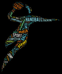 Handball pictogram  on dark background