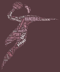 Handball pictogram on pink background