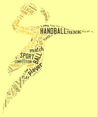 Handball pictogram on yellow background