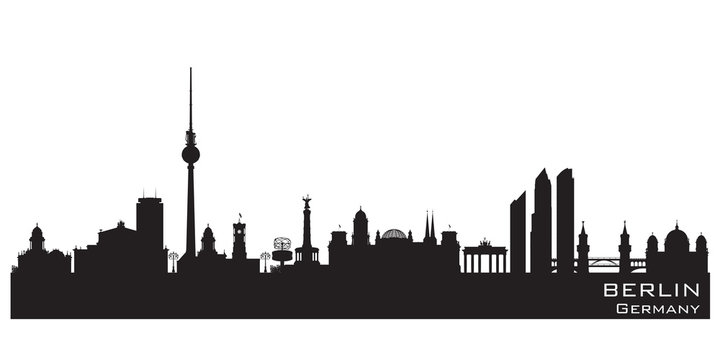 Berlin Germany city skyline vector silhouette