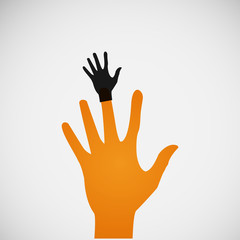 Vector flat icon hands. color abstraction eps