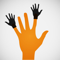 Vector flat icon hands. color abstraction eps