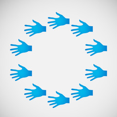 Vector flat icon hands. color abstraction eps