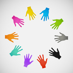 Fototapeta premium Vector flat icon hands. color abstraction eps