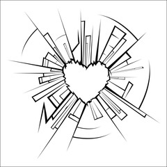 Obraz premium Broken glass and heart