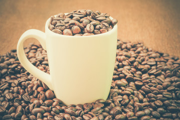 Coffee with filter effect retro vintage style