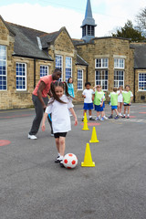 Group Of Children In School Physical Education Class