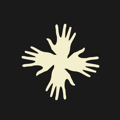 Obraz premium Vector flat icon hands. color abstraction eps