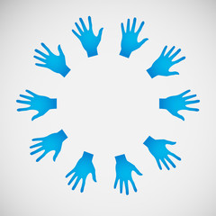 Vector flat icon hands. color abstraction eps