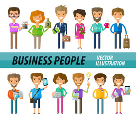 Business people on a white background. A set of funny icons