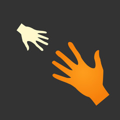 Vector flat icon hands. color abstraction eps