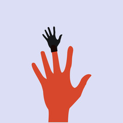 Obraz premium Vector flat icon hands. color abstraction eps