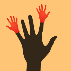 Vector flat icon hands. color abstraction eps